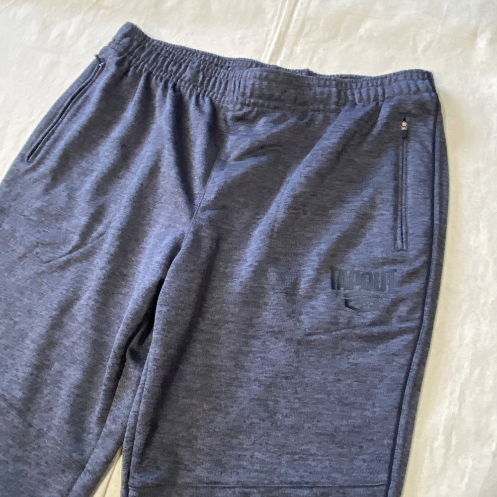 Tap Out Warm Up Track Pants Men XL Black MMA Y2K Drawstring Stretch